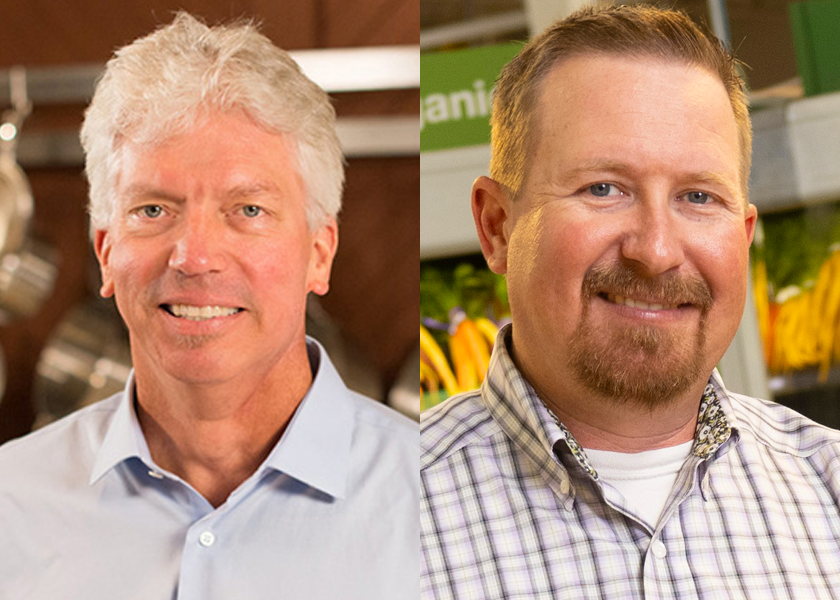 From left: Bart Minor, president and CEO of the Mushroom Council, has been named Produce Marketer of the Year, while Joseph Bunting of United Supermarkets has been named Produce Retailer of the Year.
