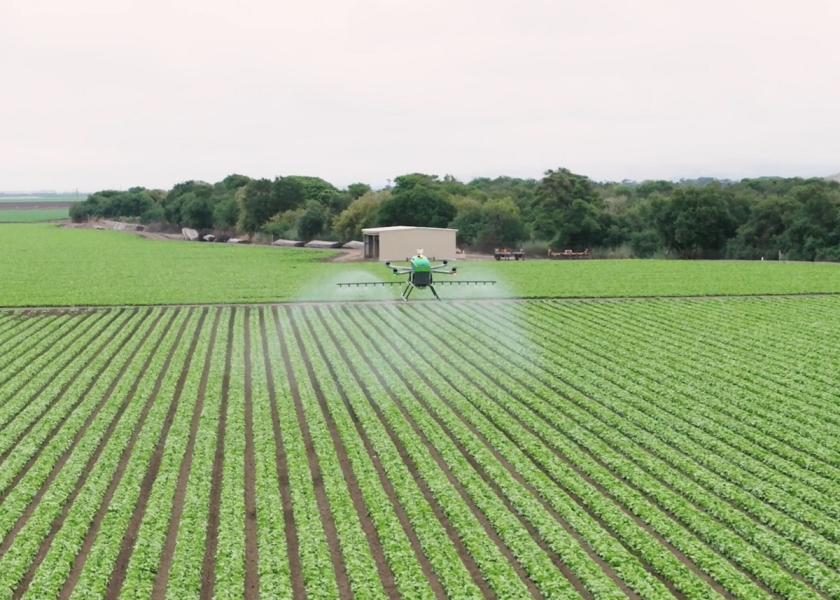 Guardian Agriculture said deployed its commercial-grade aircraft to spray commercial fields in California.