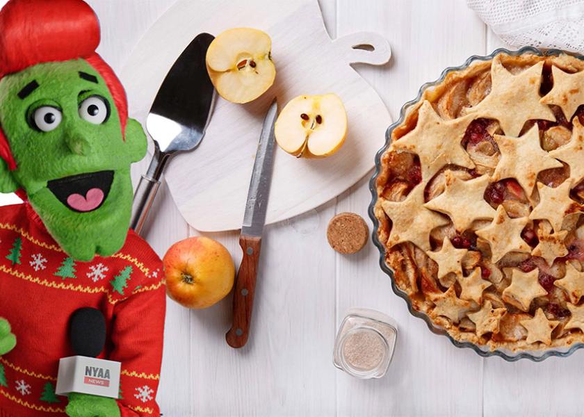 This year, NYAA is sponsoring an Apple Pie Baking Kit consumer sweepstakes on social media and launching holiday videos featuring "Bob for Apples from New York," in addition to reminding retailers to cross-merchandise.