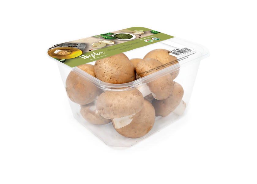 Clear rPET tills are being offered by Highline Mushrooms.