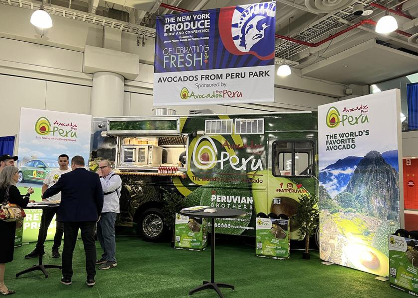 Avocados From Peru occupied a parcel of prime real estate with a food truck near the entrance to the NYPS exhibition floor. 