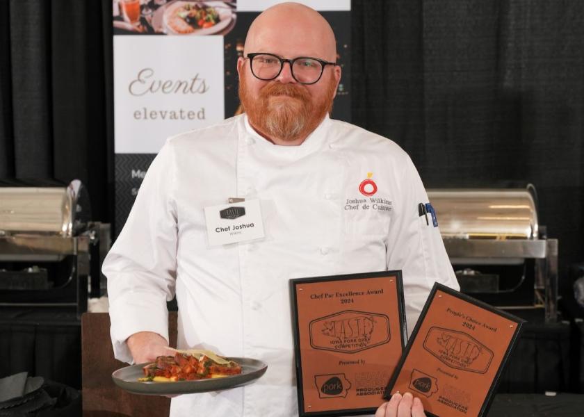 Joshua Wilkins, Chef de Cuisine with ISU Dining in Ames, claimed first place—or Chef Par Excellence—at the 37th annual Taste contest. 
