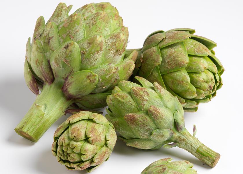 Created naturally after enduring a frost that occurs when the temperature drops to 32 degrees or lower, Frost Kissed artichokes’ skin darkens due to the freezing condition; that doesn't affect the eatability or quality of the artichoke, Ocean Mist Farms says.