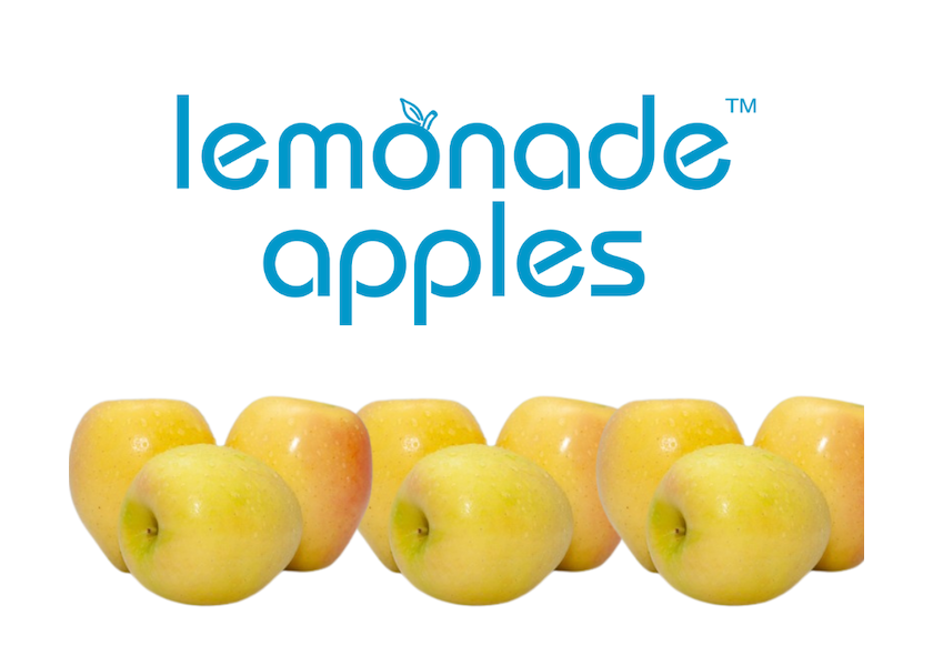Lemonade is a cross between a gala and braeburn, giving the apple its crunchy effervescence paired with a blushing cheek,