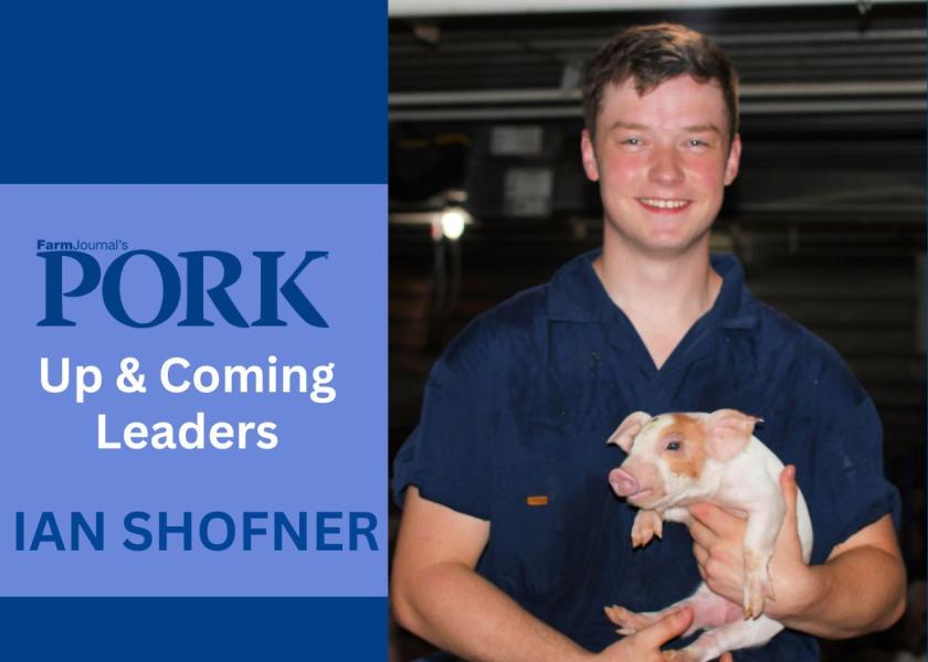 Ian Shofner grew up showing pigs in Wisconsin. Through this opportunity, he was introduced to commercial swine production and how he could have a career in it, he says.