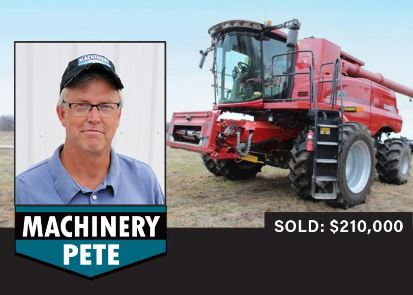 2021 Case IH 8250 with 1,214 engine hours sold for $210,000 on a Feb. 12 online auction in Cotton Plant, Ark.