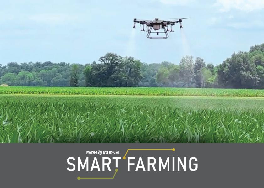 Sizes vary, but a sprayer drone can typically apply a 10' to 40' swath, depending on the wingspan, with bigger drones covering up to 50 acres an hour.