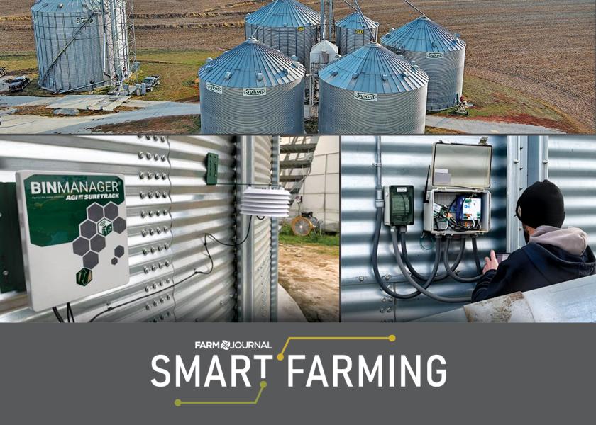 Grain bin monitoring systems log temperature and moisture levels (relative humidity). Integrated on-farm weather stations, as well as Co2 monitoring sensors, represent a higher level of management. The goal? Zero farmer entry and perfectly conditioned grain.