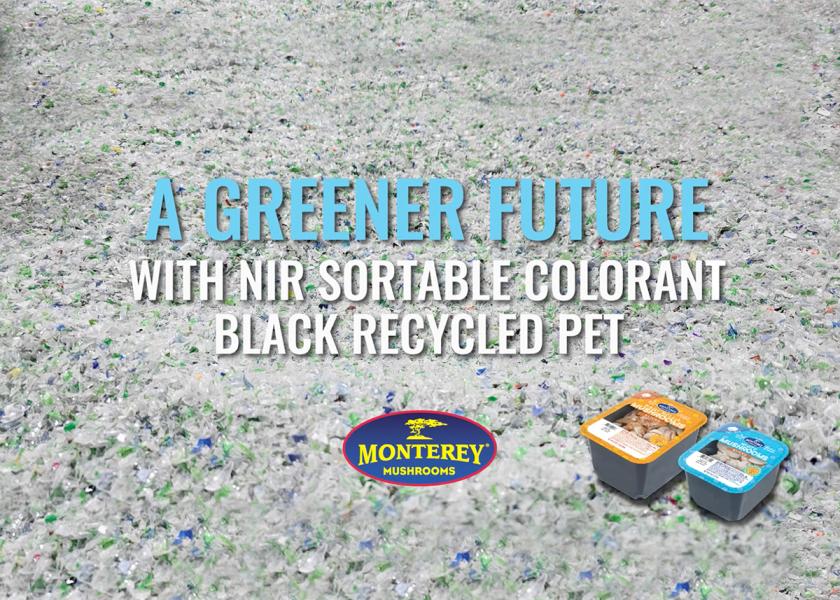 Monterey Mushrooms has introduced sustainable mushroom packaging, recycled PET with NIR sortable colorant for a greener future.
