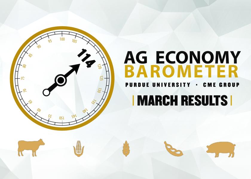 Purdue's Ag Economy Barometer Index is up for March - something Jim Mintert says is a result of increased farmer optimism for the future.