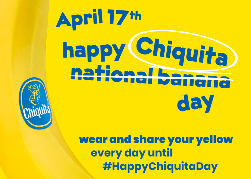To mark National Banana Day, Chiquita says it has planned a daylong event with all things banana, as well as a social media campaign to promote the health benefits of bananas.