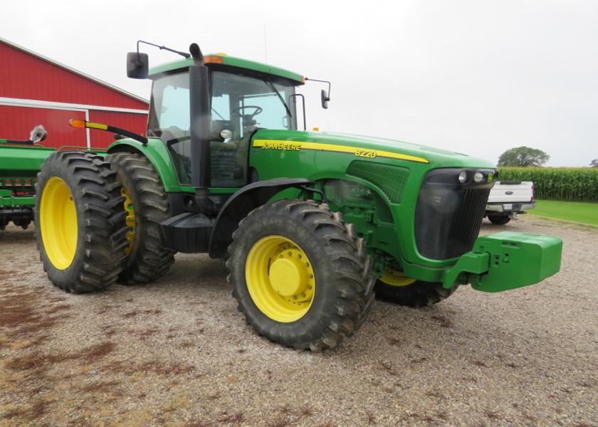 This 2004 John Deere 8220 (2316 operating hours) recently sold for $141,713 at a farm equipment auction in Elvinston, Ontario. 