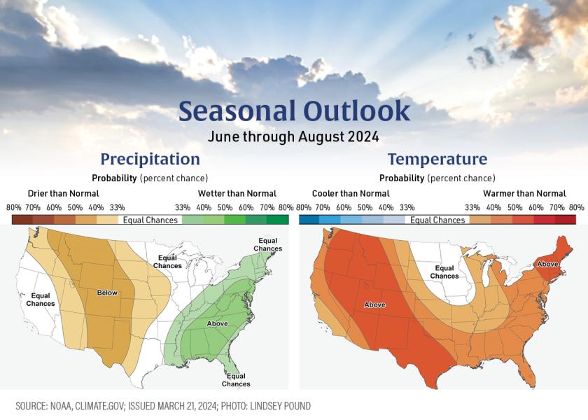 According to the National Oceanic Atmospheric Association (NOAA), there’s now a 60% chance La Niña will develop between June and August and an 85% chance it's in effect by November 2024 to January 2025.