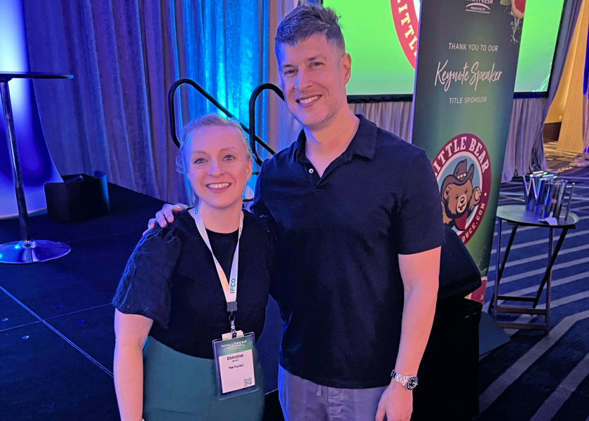 Health and science journalist and author Max Lugavere shared insights on how incorporating fresh produce into diets makes major impacts in the Viva Fresh keynote session. Here, Lugavere joins The Packer Produce Editor Christina Herrick after the session.