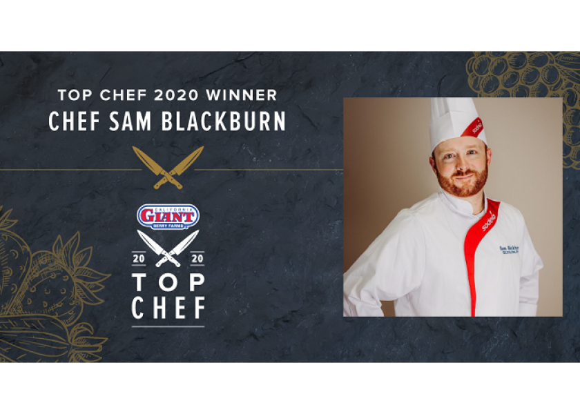 Sam Blackburn received top honors at California Giant's 2020 Chef Invitational.