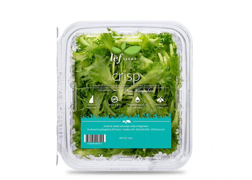 Lēf Farms describes Crisp as an alternative to iceberg and romaine lettuce, with a “robust, crispy bite with a fresh, bright flavor,” and ideal for a sandwich addition or a salad foundation.