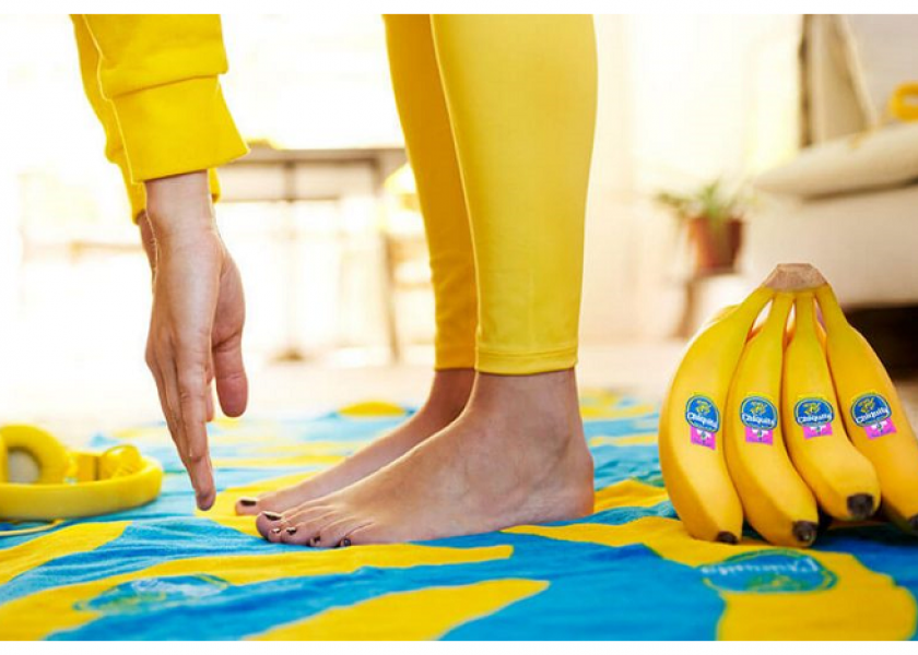Twelve new fitness-related stickers are appearing on Chiquita bananas.