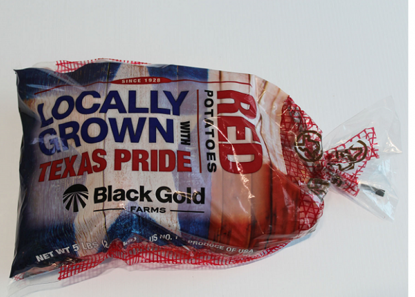 Black Gold Farms offers five-pound poly bags of red potatoes for locally-grown programs in Texas.
