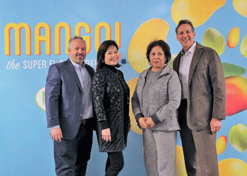 The 2018 National Mango Board officers Chris Ciruli (from left), treasurer; Joella Shiba, vice-chairwoman; Marsela McGrane, secretary; and Michael Warren, chairman, assumed their board roles at the board's recent meeting in Portland, Ore.