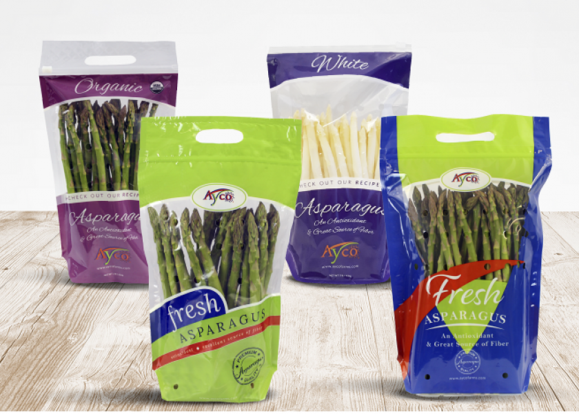 Ayco Farms introduced new asparagus bags in May, just as consumer demand on packaged produce in the produce aisle picked up because of the COVID-19.