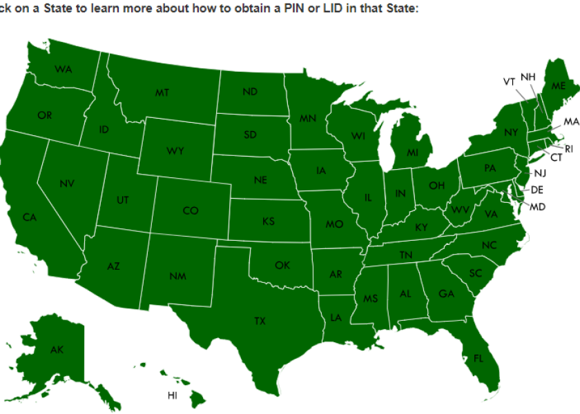 The site contains web links for obtaining premises identification numbers (PIN) and location identifiers (LID) within livestock producers' respective States.