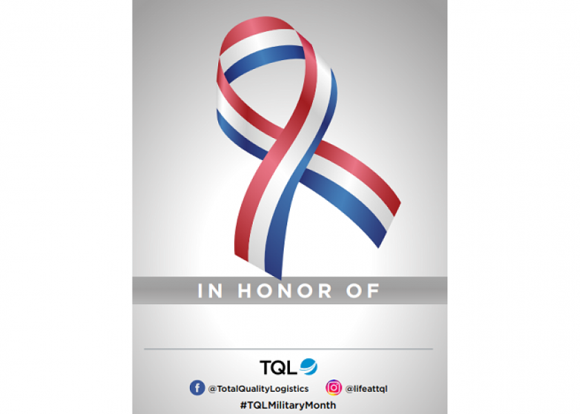 TQL offers several ways to honor members of the military in May, including soldier care packages and virtual ribbons.