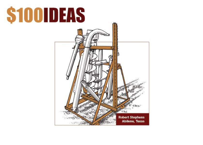 Robert Stephens, a farmer from Abilene, Texas, made attaching a post hole digger to his tractor a one-man job. See how he did it below.