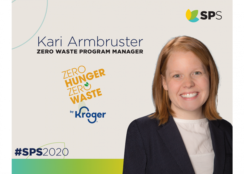 Kari Armbruster spoke at the Sustainable Produce Summit on Kroger's Zero Hunger|Zero Waste initiative.