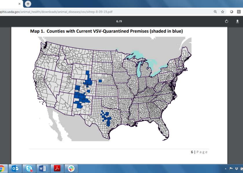 Six states now have confirmed cases of VSV this summer.