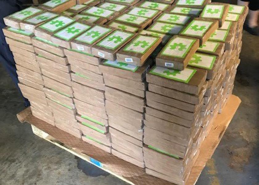 The cocaine found in two pallets of bananas has a street value of almost $18 million.