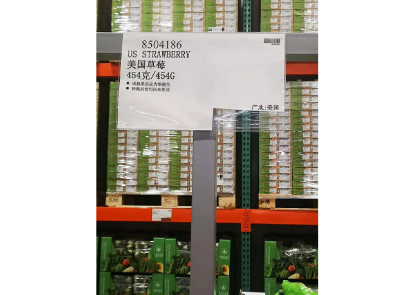 California Giant strawberries available at first Costco in China The