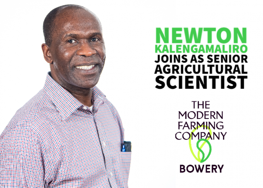 New York’s Bowery Farming hires scientist Newton Kalengamaliro 