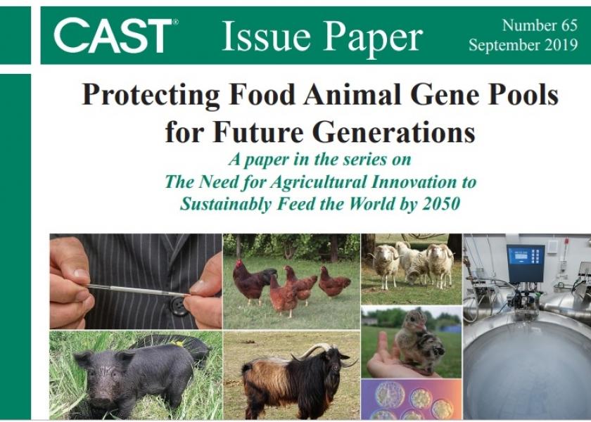 The report outlines specific goals and strategies for preserving availability of older livestock breeds and potentially critical genetic traits.