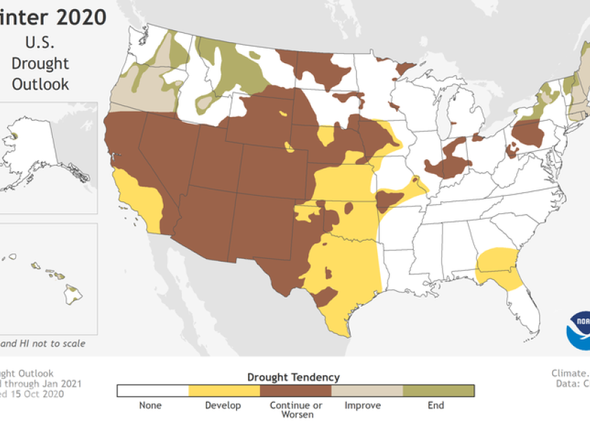 With a strengthening La Nina, NOAA says the weather this winter will favor warmer and drier conditions across much of the southern tier of states, but the opposite for the North.